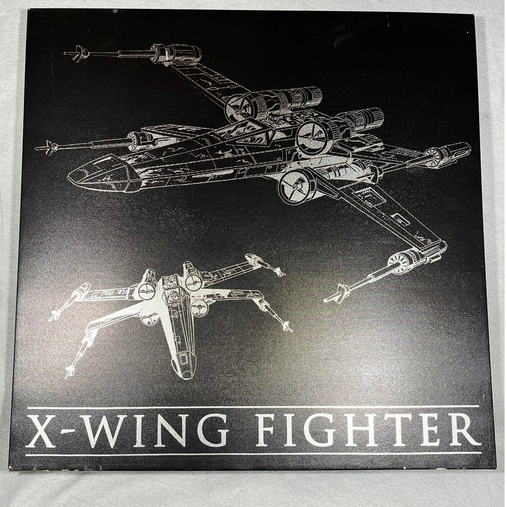 Star Wars X-Wing Fighter Canvas Wall Art Framed Chalkboard Technical Print 20x20